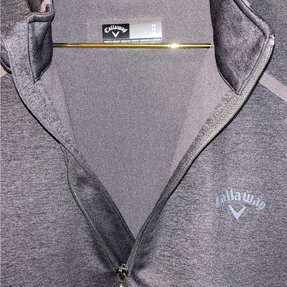 Men's Callaway Gray 1/4 Zip Pull Over Top Size Large - Picture 4 of 6